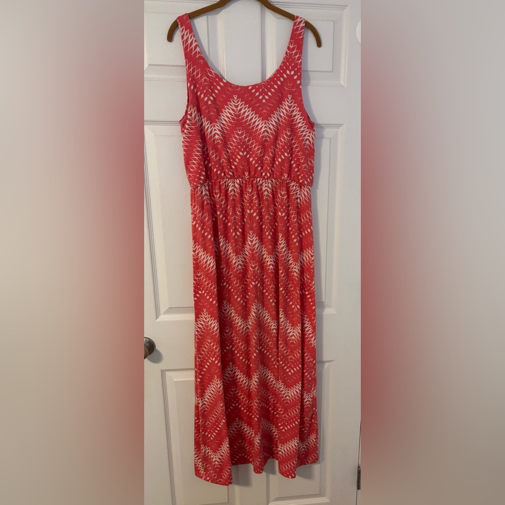 Sonoma Lifestyle Sleeveless Empire Waist Maxi Dress Coral Pink Women’s Large - Picture 2 of 2